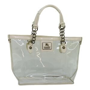 Burberry Blue Label Shoulder Bag Vinyl Clear White Gold